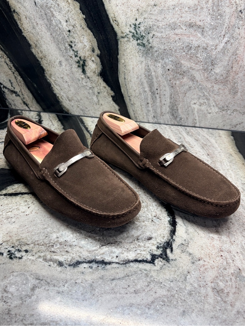 A. Testoni Brown Suede Bit Driving Loafers Men’s US 9.5 UK 8.5